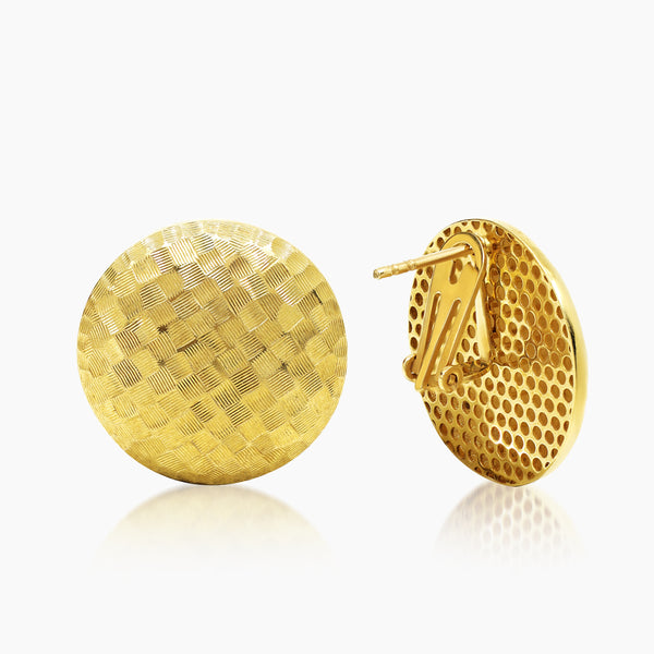 WEAVE LADIES HOOP EARRINGS IN (SAUDI) 18K YELLOW GOLD