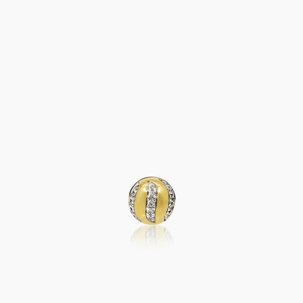 DIAMOND ORB STRIPE LADIES STUD EARRINGS WITH 30=0.20 / 1.66 / 2.2 CARAT DIAMONDS IN 18K YELLOW GOLD