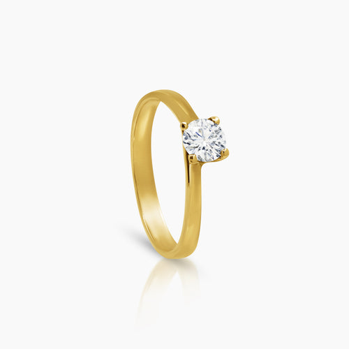 6.75 - DIAMOND ENGAGEMENT RING WITH 1=0.4 / 2.0 CARAT DIAMONDS IN 14K YELLOW GOLD