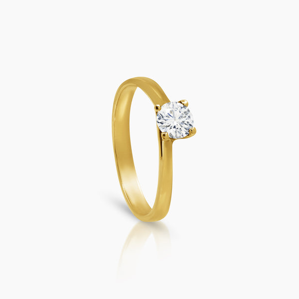 6.75 - DIAMOND ENGAGEMENT RING WITH 1=0.4 / 2.0 CARAT DIAMONDS IN 14K YELLOW GOLD