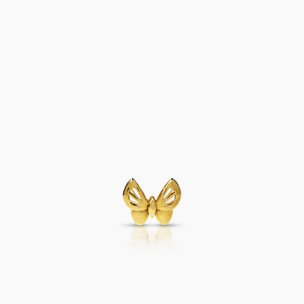 BUTTERFLY LADIES STUD EARRINGS IN (SAUDI) 18K YELLOW GOLD