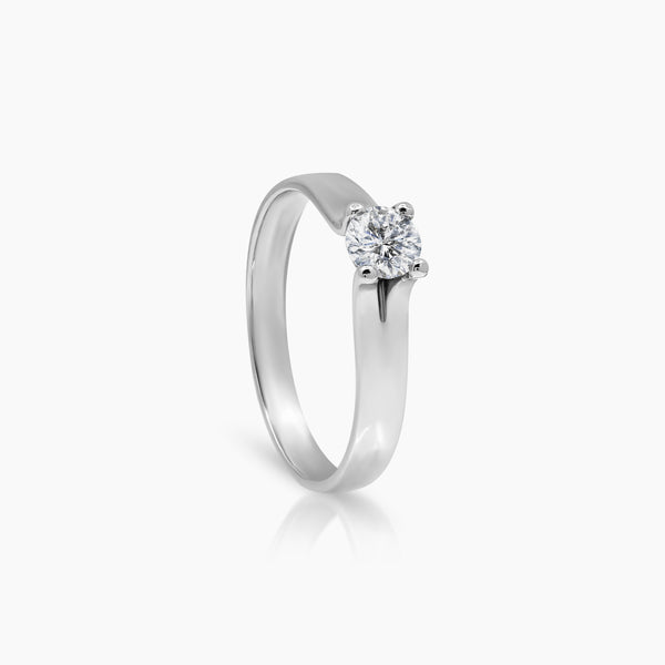 6.75 - DIAMOND ENGAGEMENT RING WITH 1=0.33 / 2.1 CARAT DIAMONDS IN 14K WHITE GOLD
