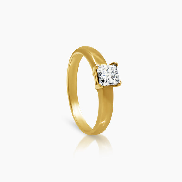 5.5 - DIAMOND ENGAGEMENT RING WITH 1=0.50 / 2.2 CARAT DIAMONDS IN 14K YELLOW GOLD
