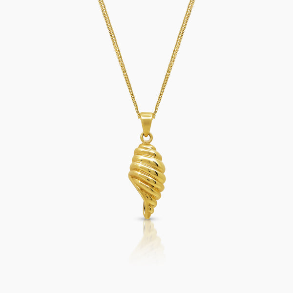 CONCH SHELL LADIES NECKLACE AND PENDANT IN (SAUDI) 18K YELLOW GOLD