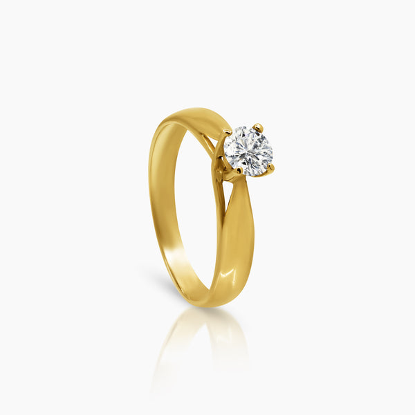6.75 - DIAMOND ENGAGEMENT RING WITH 1=0.4 / 2.1 CARAT DIAMONDS IN 14K YELLOW GOLD