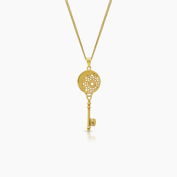 DREAM CATCHER KEY LADIES NECKLACE AND PENDANT IN (SAUDI) 18K YELLOW GOLD