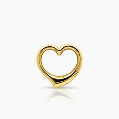 TEXTURED EMBOSSED HEART (PLAIN GLOSSY BACK) PENDANT (30 MM) IN (SAUDI) 18K YELLOW GOLD