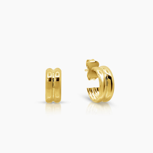 C-HOOPS LADIES STUD EARRINGS IN (ITALIAN) 18K YELLOW GOLD
