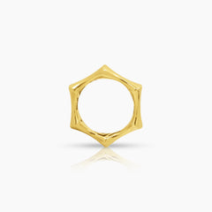 7" ROUND BAMBOO LADIES RING IN (ITALIAN) 18K YELLOW GOLD