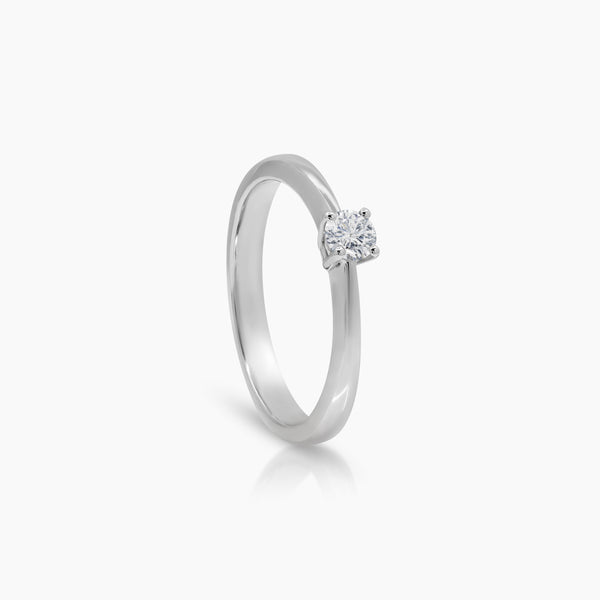 6.75 - DIAMOND ENGAGEMENT RING WITH 1=0.14 / 2.03 CARAT DIAMONDS IN 18K WHITE GOLD