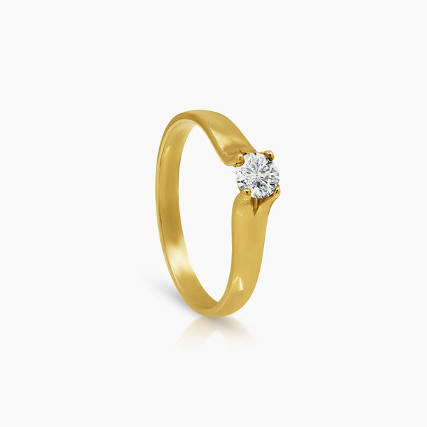 6.75 - DIAMOND ENGAGEMENT RING WITH 1=0.26 / 2.0 CARAT DIAMONDS IN 14K YELLOW GOLD