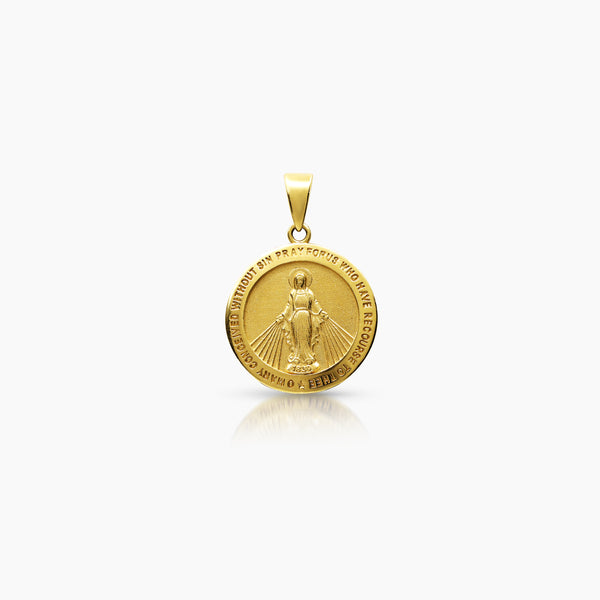 MARY MIRACULOUS PENDANT 14 mm (H) X 14 mm (L) IN (ITALIAN) 18K YELLOW GOLD