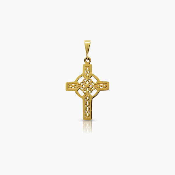 CROSS PENDANT 24 mm (H) X 19 mm (L) IN 14K YELLOW GOLD