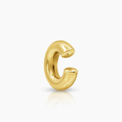 SINGLE PIECE MINIMALIST C-SHAPED LADIES EAR CUFF EARRINGS IN (SAUDI) 18K YELLOW GOLD