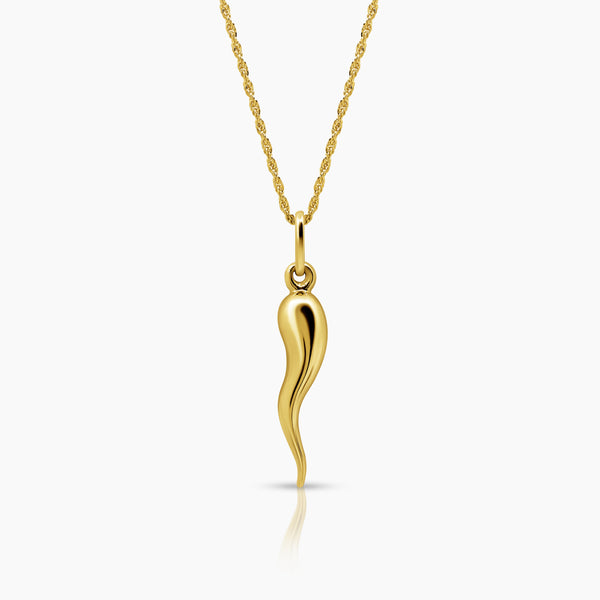 HORN LADIES NECKLACE AND PENDANT IN (SAUDI) 18K YELLOW GOLD