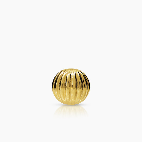 CORRUGATED ROUND LADIES STUD EARRINGS IN (SAUDI) 18K YELLOW GOLD