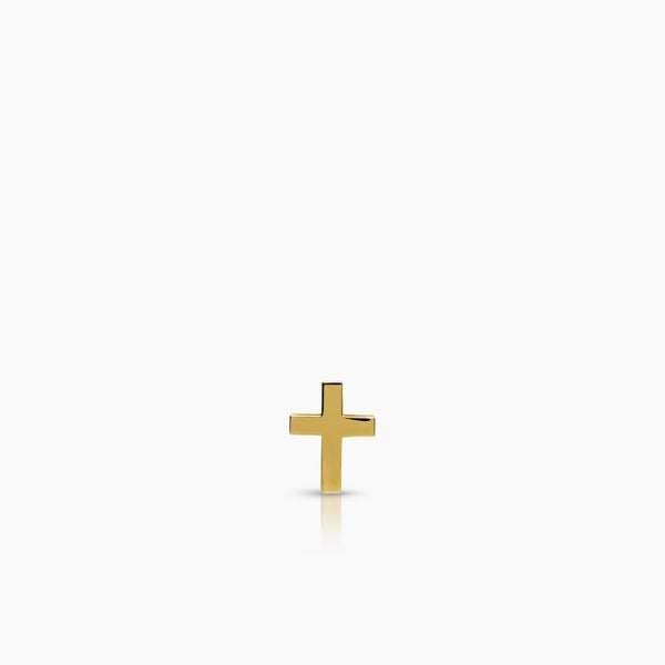 CROSS LADIES STUD EARRINGS IN (SAUDI) 18K YELLOW GOLD