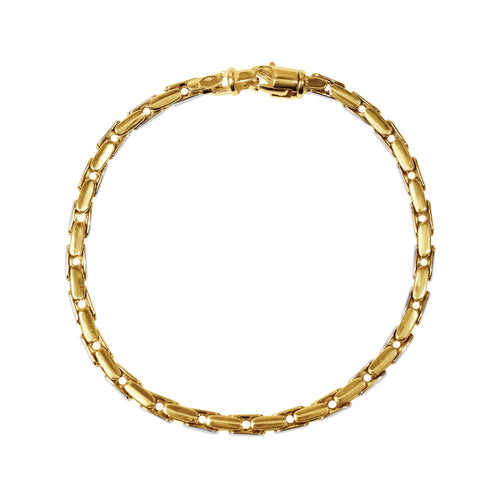 ANCHOR LINK TWO-TONE BRACELET IN 18K GOLD