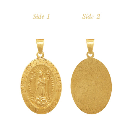 OUR LADY OF GUADALUPE MEDAL (17 MM) IN (ITALIAN) 14K YELLOW GOLD