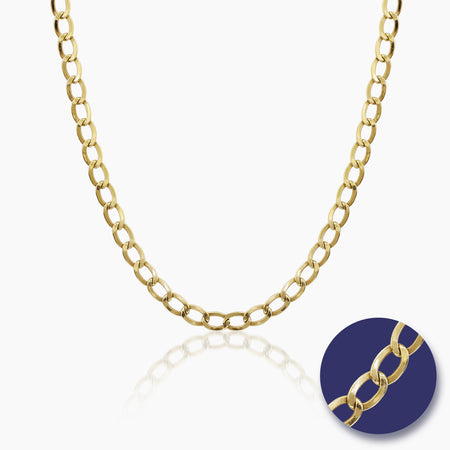 CLASSIC CURB CHAIN LINKS (24 INCHES) IN (SAUDI) 18K YELLOW GOLD