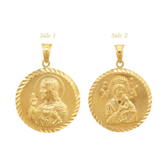 SACRED HEART & PERPETUAL MEDAL (24 MM) IN (SPANISH) 18K YELLOW GOLD