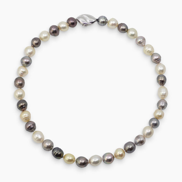 9.5-10.1 MM - MULTI COLOR SOUTH SEA PEARL LADIES NECKLACE / CHOKER