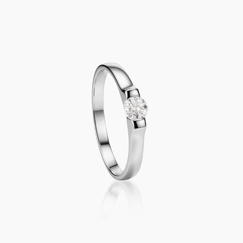 6.75 - SOLITAIRE DIAMOND RING WITH 1=0.20/ 1.7 CARAT DIAMOND IN 14K WHITE GOLD