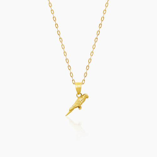 PARROT PENDANT AND NECKLACE IN (SAUDI)18K YELLOW GOLD