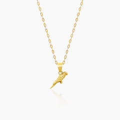 PARROT PENDANT AND NECKLACE IN (SAUDI)18K YELLOW GOLD