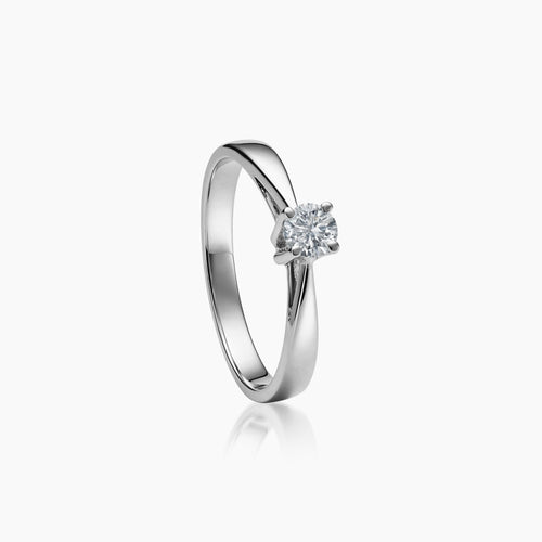 6.5 - DIAMOND ENGAGEMENT RING WITH 1=0.18 / 1.8 CARAT DIAMOND IN 14K WHITE GOLD