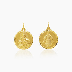 MOUNT CARMEL AND STO. NIÑO MEDAL (20 MM) IN (SPANISH) 14K YELLOW GOLD