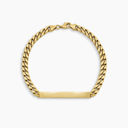 CURB CHAIN LINK BRACELET WITH FLAT PLAQUE IN (SAUDI) 18K YELLOW GOLD