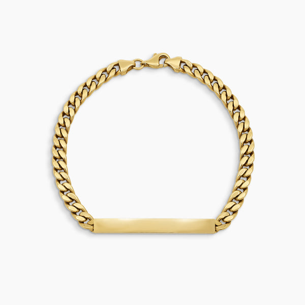 CURB CHAIN LINK BRACELET WITH FLAT PLAQUE IN (SAUDI) 18K YELLOW GOLD