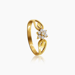 7.5 - DIAMOND RING WITH 7=0.133 / 1.6 CARAT DIAMONDS IN 14K YELLOW GOLD