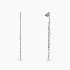 LONG LINEAR DIAMOND LADIES DROP EARRINGS IN 18K WHITE GOLD