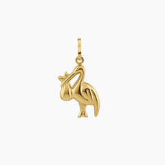 STORK WITH NEWBORN BABY PENDANT IN (ITALIAN) 18K YELLOW GOLD