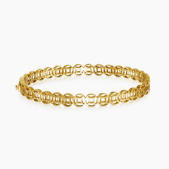 CHINESE MONEY CATCHER COIN LINK BANGLE IN (SAUDI) 18K YELLOW GOLD