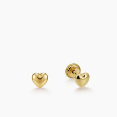 HEART LADIES STUD EARRINGS IN (SPANISH) 18K YELLOW GOLD