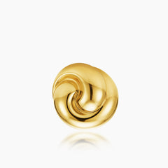 POLISHED INTERTWINED KNOT LADIES OMEGA CLIP EARRINGS IN (SAUDI) 18K YELLOW GOLD