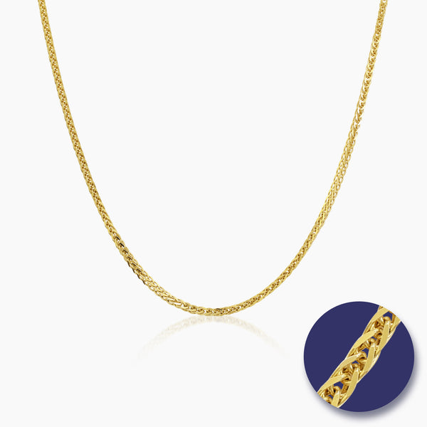 FRANCO CHAIN NECKLACE (24 INCHES) IN (SAUDI) 18K YELLOW GOLD