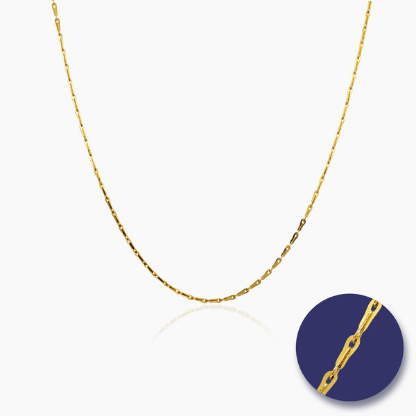 BARLEY CORN CHAIN LINK (24 INCHES) IN (ITALIAN) 18K YELLOW GOLD