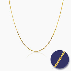 BARLEY CORN CHAIN LINK (24 INCHES) IN (ITALIAN) 18K YELLOW GOLD