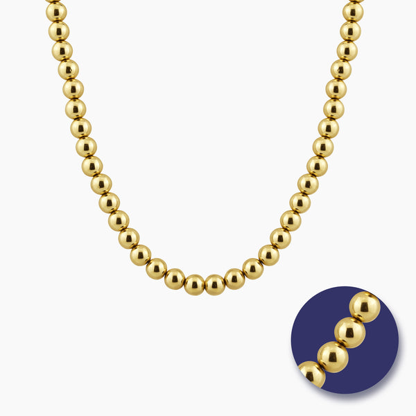 POLISHED BEADS NECKLACE (16 INCHES) IN (SAUDI) 18K YELLOW GOLD