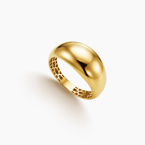 7.5 - POLISHED DOME LADIES RING IN (SAUDI) 18K YELLOW GOLD