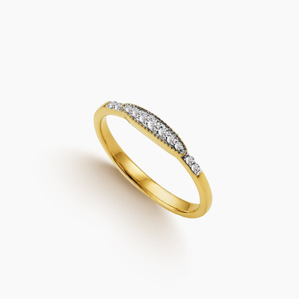6.5 - MINIMALIST DIAMOND LADIES RING IN 14K YELLOW GOLD