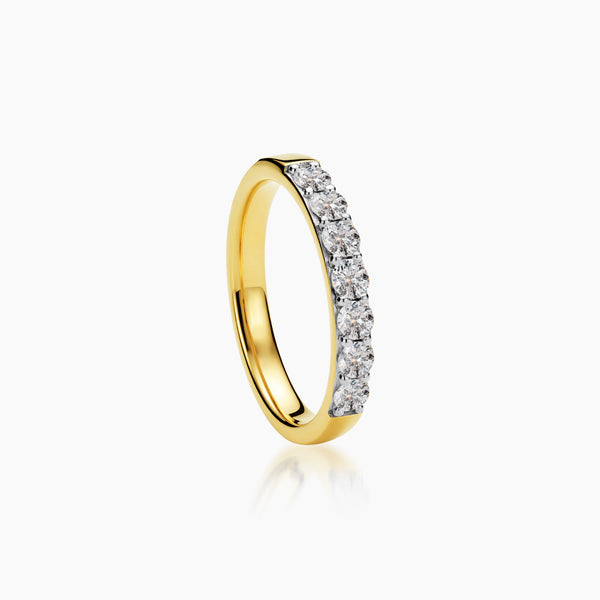 6.25 - HALF ETERNITY DIAMOND RING WITH 7=0.52/3.96 CARAT DIAMOND IN 18K YELLOW GOLD