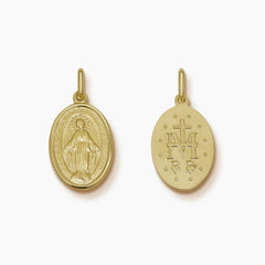 MARY MIRACULOUS PENDANT IN 20 mm (H) X 14 mm (L) IN (ITALIAN) 18K YELLOW GOLD