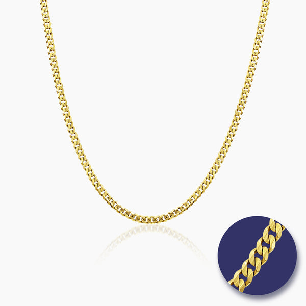 SOLID CUBAN CHAIN LINKS (22 INCHES) IN (SAUDI) 18K YELLOW GOLD