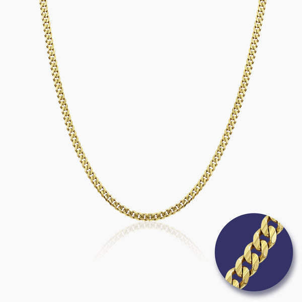 SOLID CUBAN CHAIN LINKS (22 INCHES) IN (SAUDI) 18K YELLOW GOLD