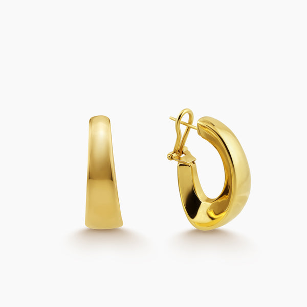 CHUNKY CURVED HOOP LADIES RING IN (ITALIAN) 18K YELLOW GOLD